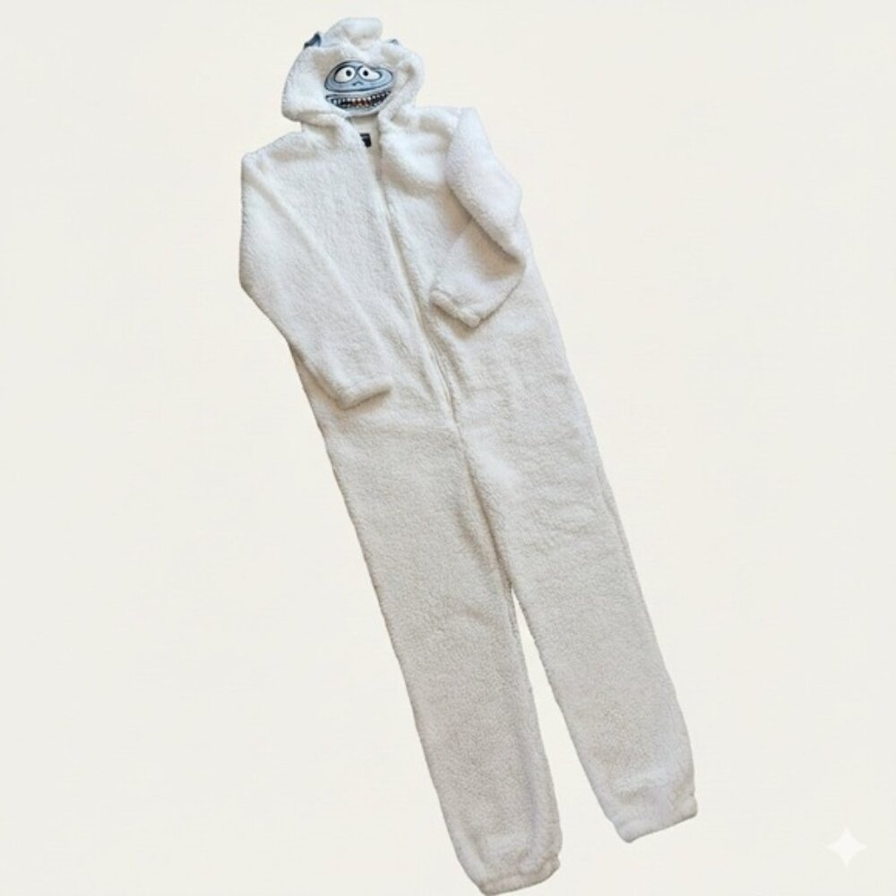 Bluenotes White abominable Monster Hooded Onesie Pajamas Sleepsuit L‎ G